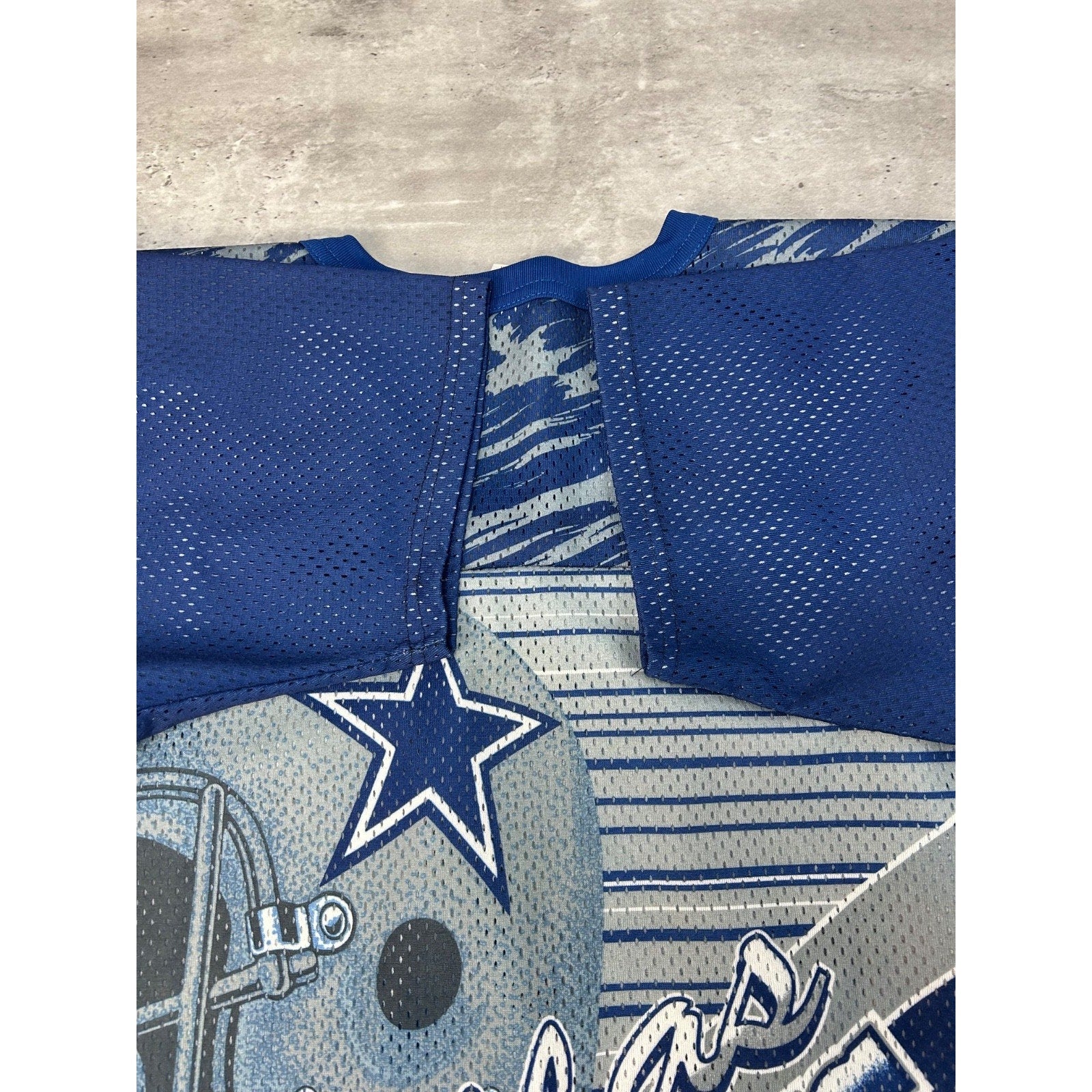 Vintage 90s Dallas Cowboys NFL All Over Print CCM Maska Football Jersey Size M