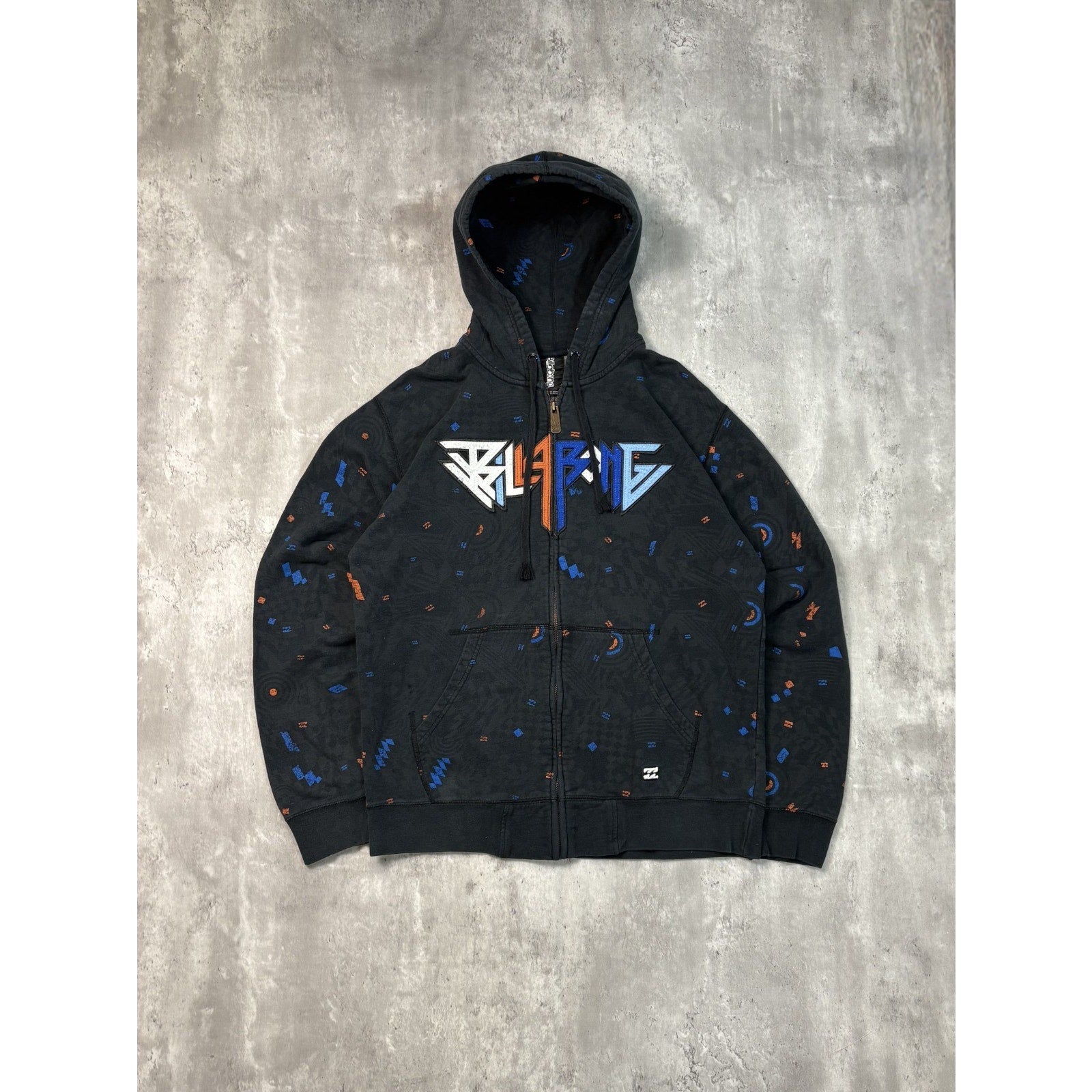 Vintage Y2K Billabong Embroidered Spellout Full Zip Sweatshirt Size XL