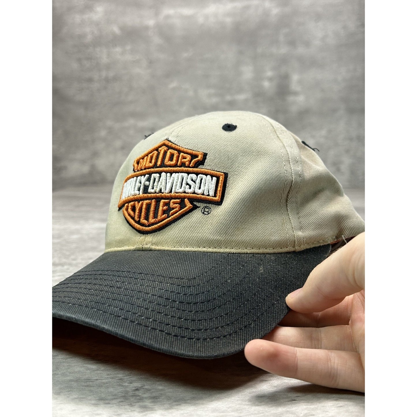 Vintage Harley Davidson Motorcycles Embroidered Classic Logo Strapback Hat OSFA