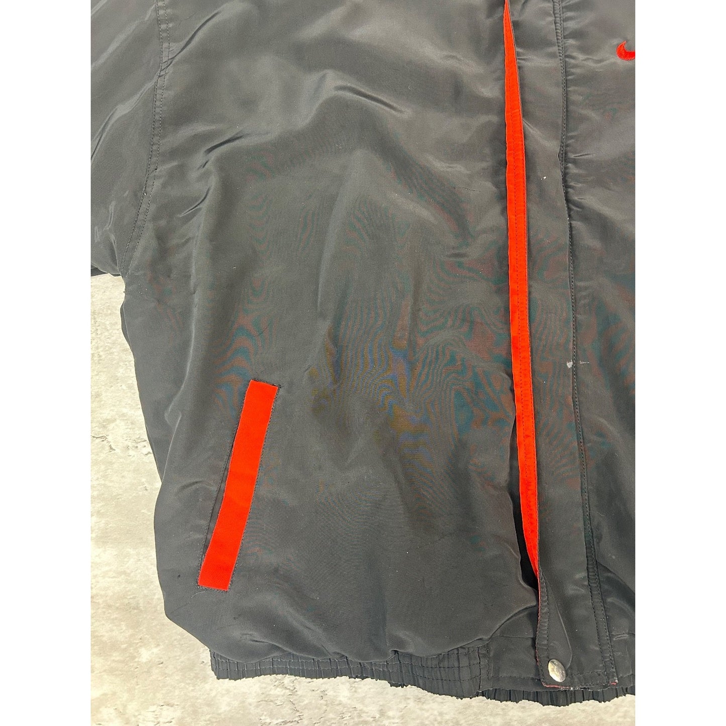 Vintage 90s Nike Embroidered Swoosh Two Tone Nylon Full Zip Jacket Size XL