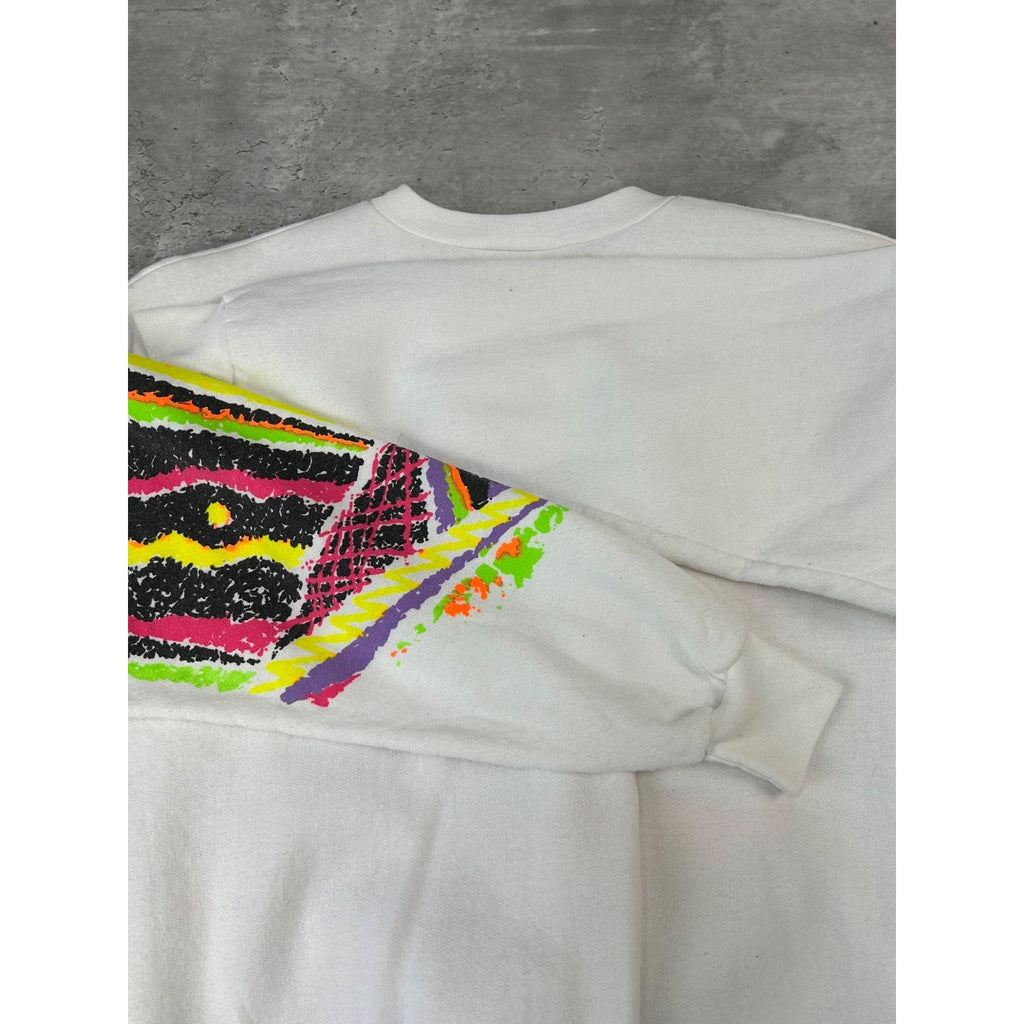Vintage 80s/90s Surfing Art Graphic Crewneck Sweatshirt Size Small