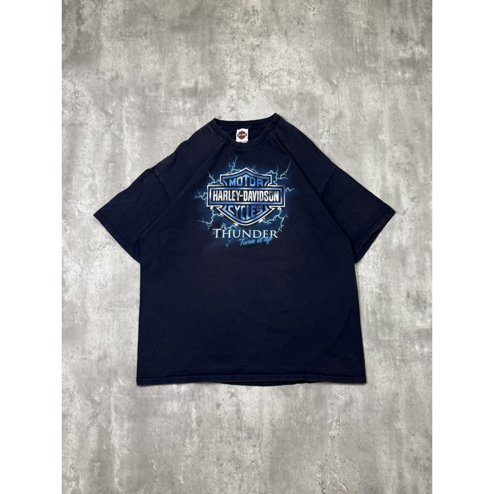 Harley Davidson Classic Logo Turn It Up Lightning Graphic T-Shirt Size 2XL