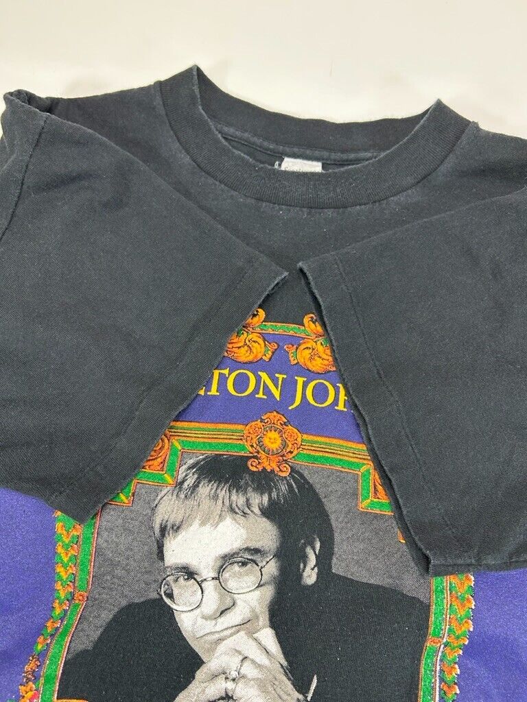 Vintage 1993 Elton John The Tour Rock Music Graphic T-Shirt Size Large