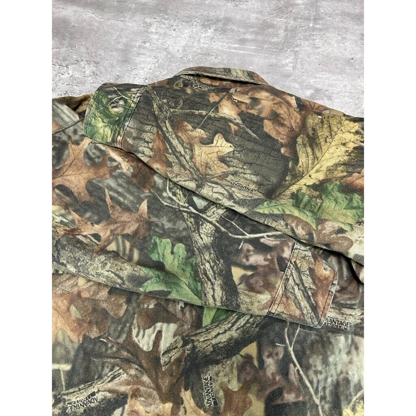 Vintage Cabelas Advantage Timber Camo Lined Hunting Button Up Shirt Size XL