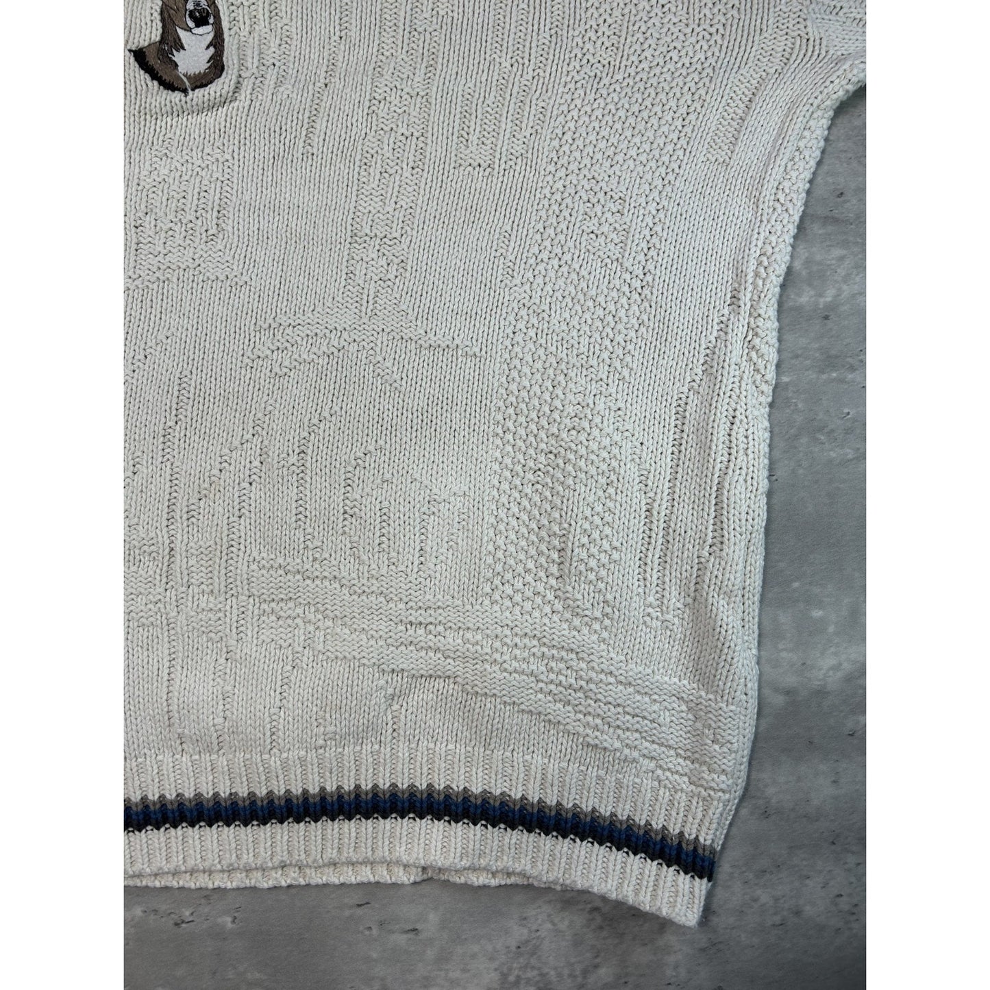 Vintage Deer Graphic Ribber Pullover Knit Sweater Size 2XL
