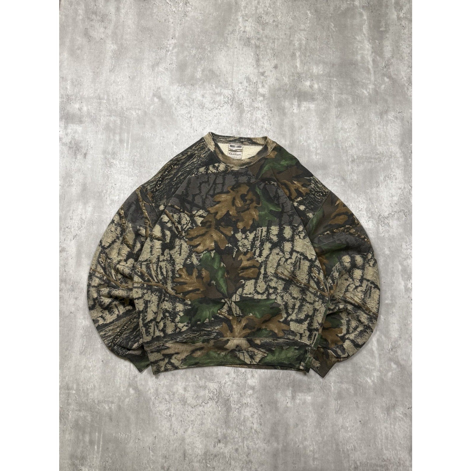 Vintage Jerseys Outdoors Bigwoods Trebark Camo Hunting Sweatshirt Size Large