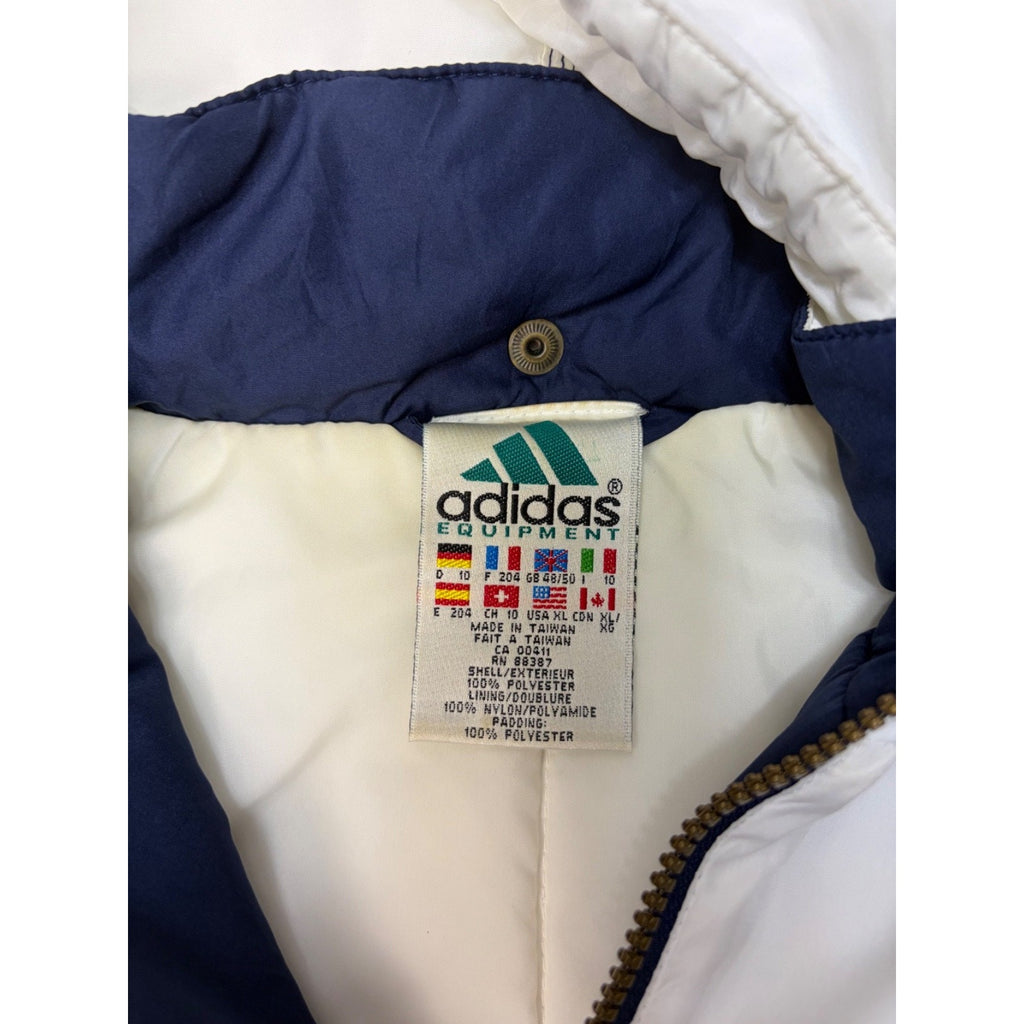 Vintage 90s Adidas Embroidered Logo Full Zip Insulated Jacket Size XL
