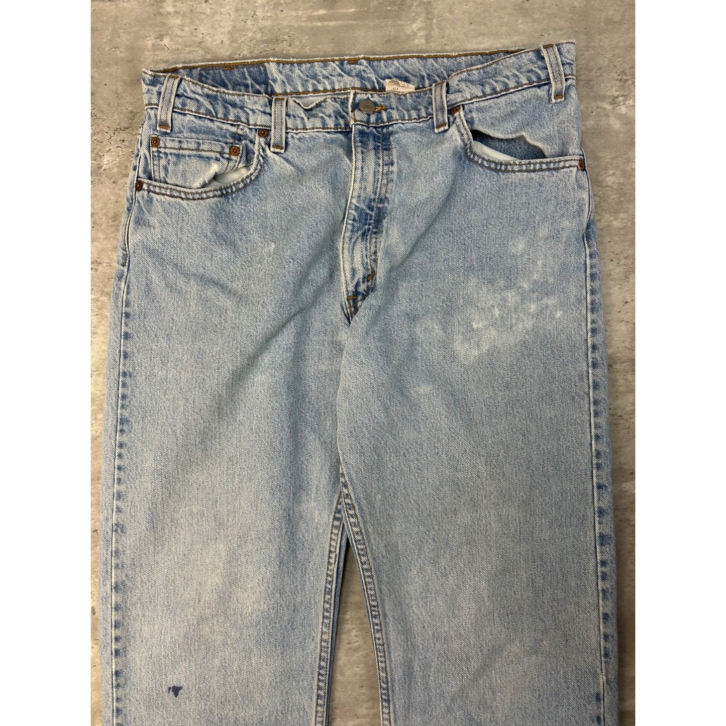 Vintage 90s Levis 505 Red Tab Straight Fit Light Wash Denim Pants Size 35