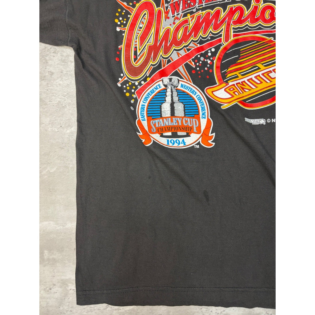 Vintage 1994 Vancouver Canucks NHL Western Conference Champions T-Shirt Sz Large