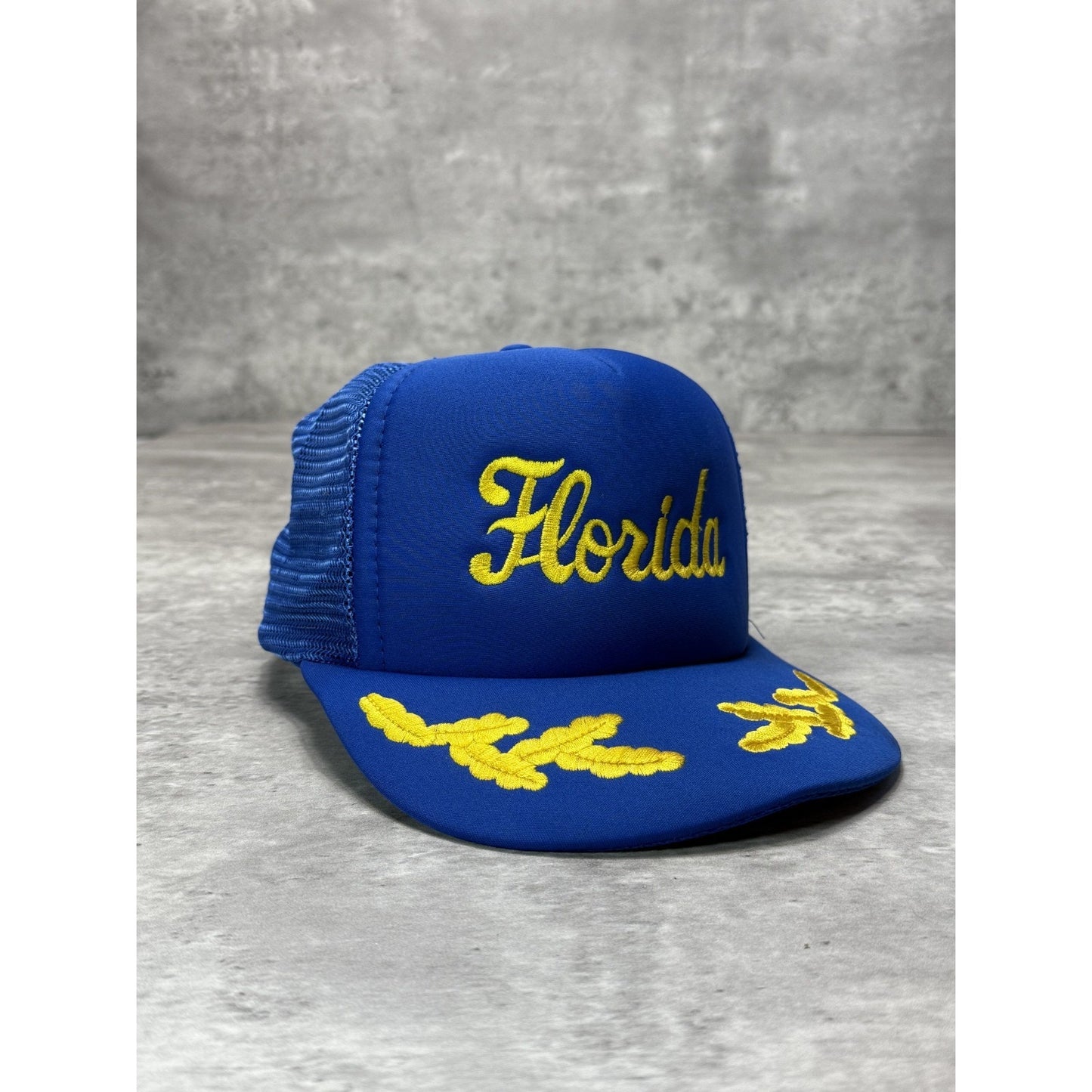 VTG 80s Florida Spellout Scrambled Eggs Destination Trucker Snapback Hat OSFA