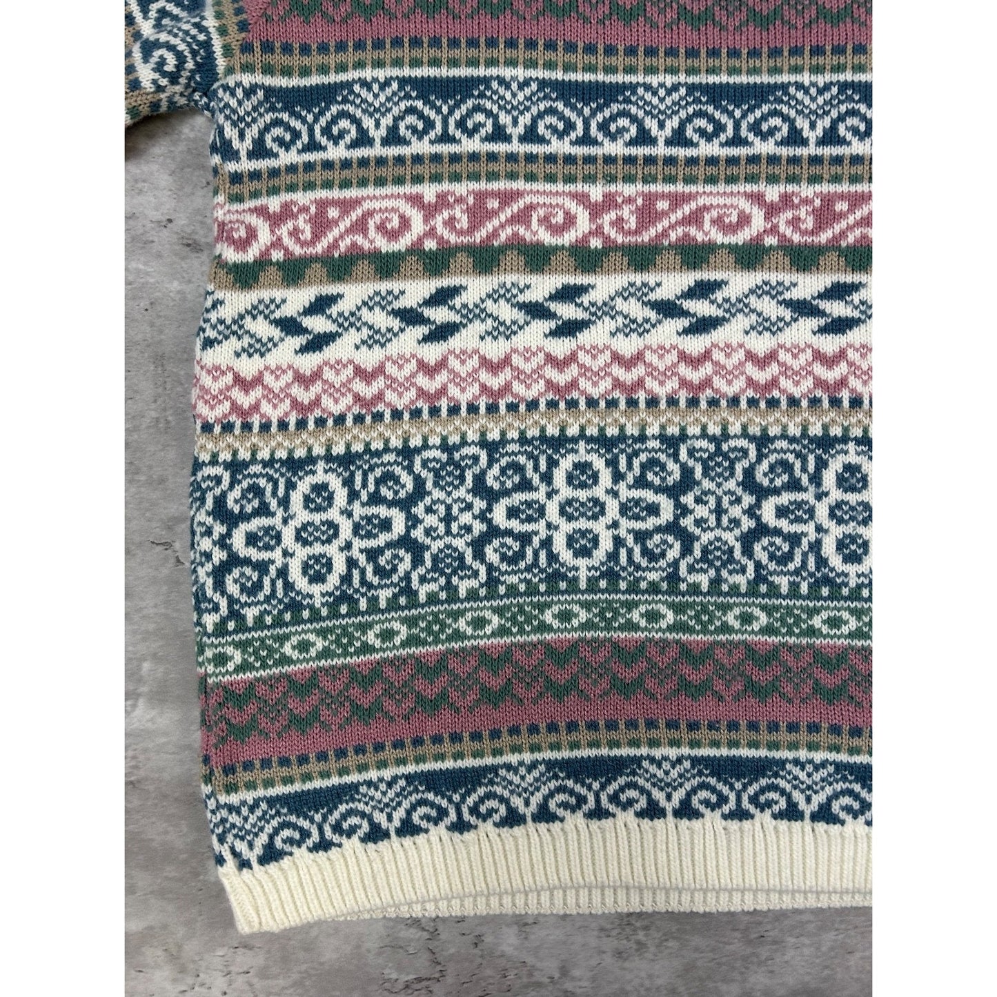 Vintage 90s Women's Alfred Dunner Abstract Striped Collared Knit Sweater Large