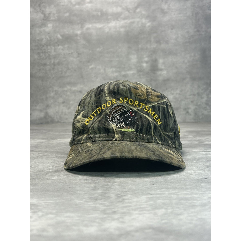 Vintage Outdoor Sportsmen Embroidered Turkey Camo Hunting Snapback Hat OSFA