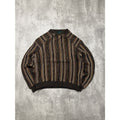Vintage 90s Tundra 3D Knit Earth Tone Pullover Ribbed Sweater Size Large