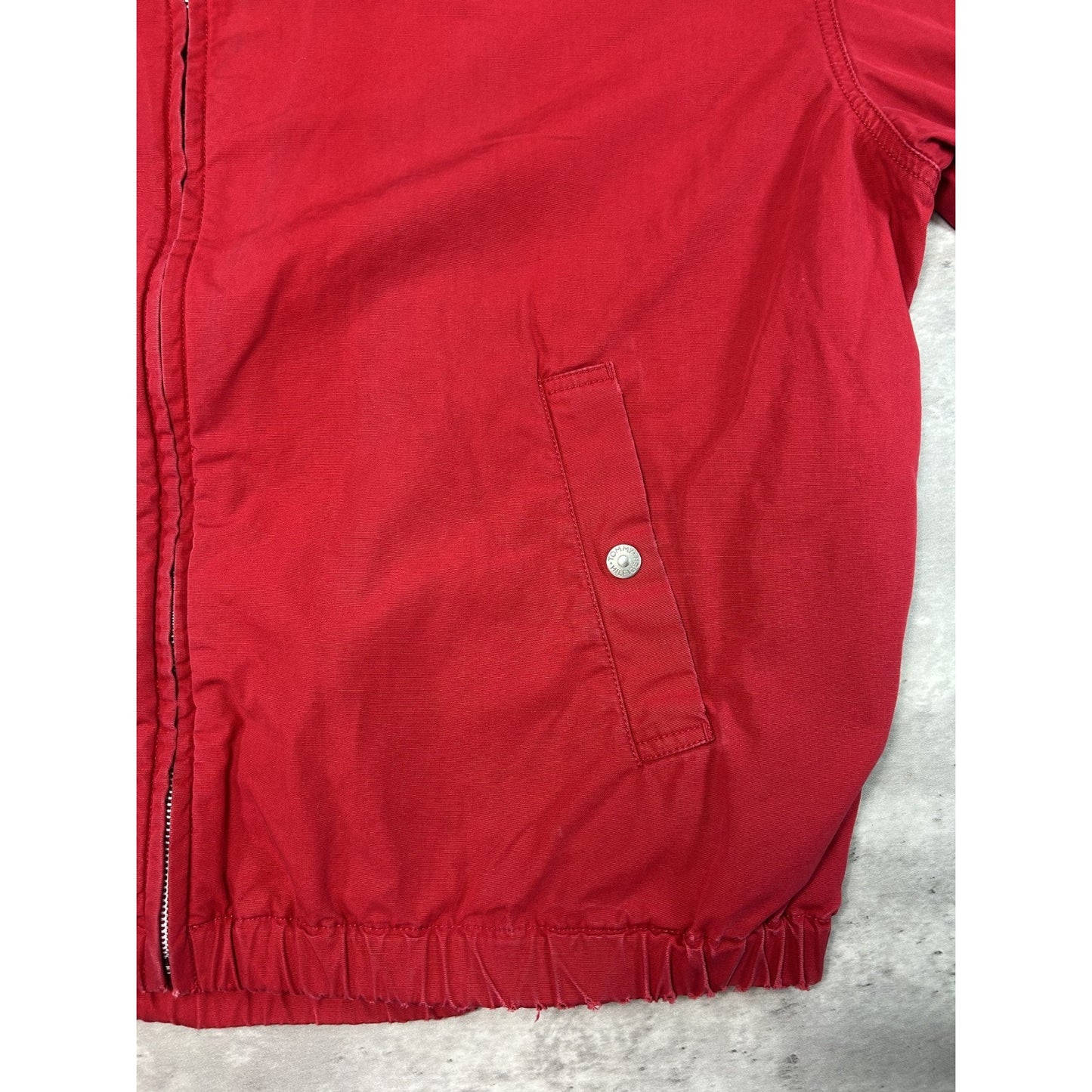 Vintage 90s Tommy Hilfiger Embroidered Crest Full Zip Harrington Jacket Size XL