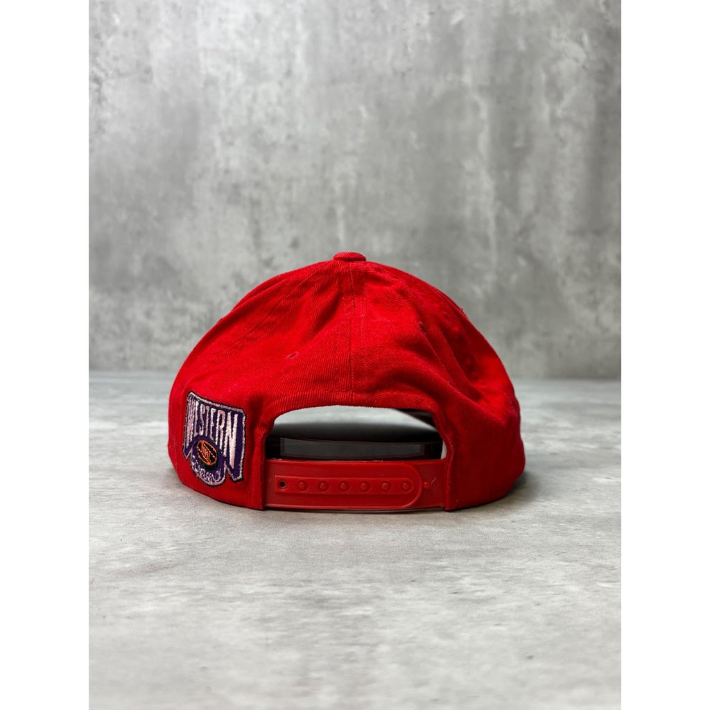Vintage 90s Detroit Red Wings NHL Western Conference Snapback Hat OSFA