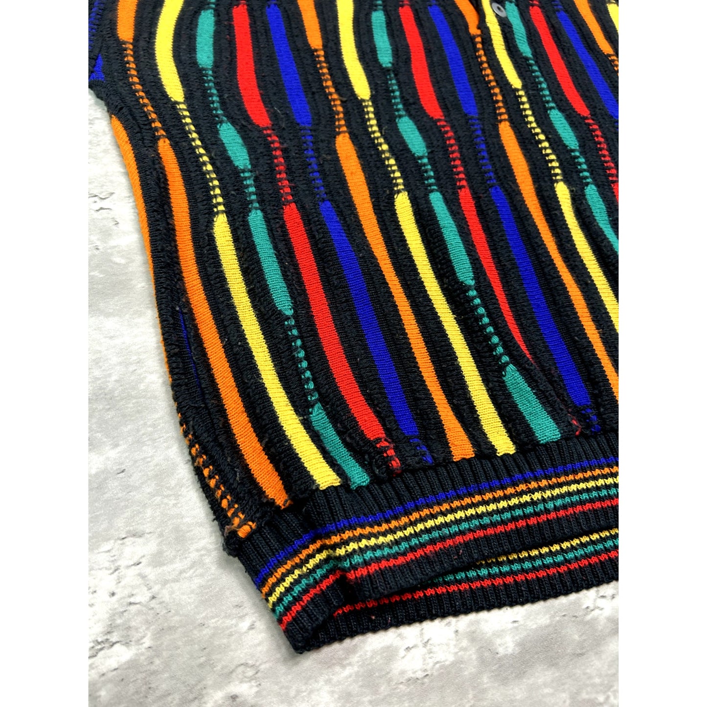 Vintage 90s Alan Stuart 3D Knit COOGI Style Abstract Knit Sweater Size Medium