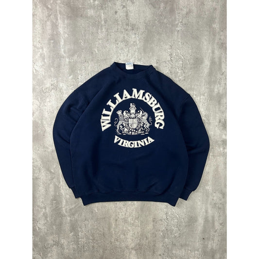 Vintage 80s/90s Williamsburg Virginia Graphic Crest Destination Sweatshirt Sz XL