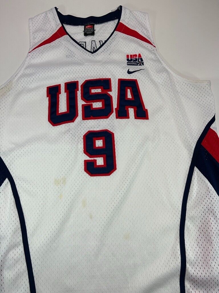 Vintage Dwayne Wade #9 Team USA Olympic Basketball Nike Swingman Jersey Size 2XL