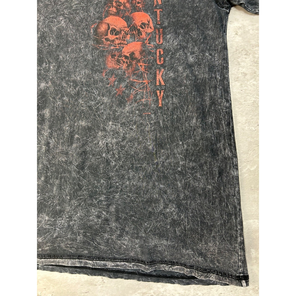 Vintage Harley Davidson Skull Graphic Spellout T-Shirt Size XL