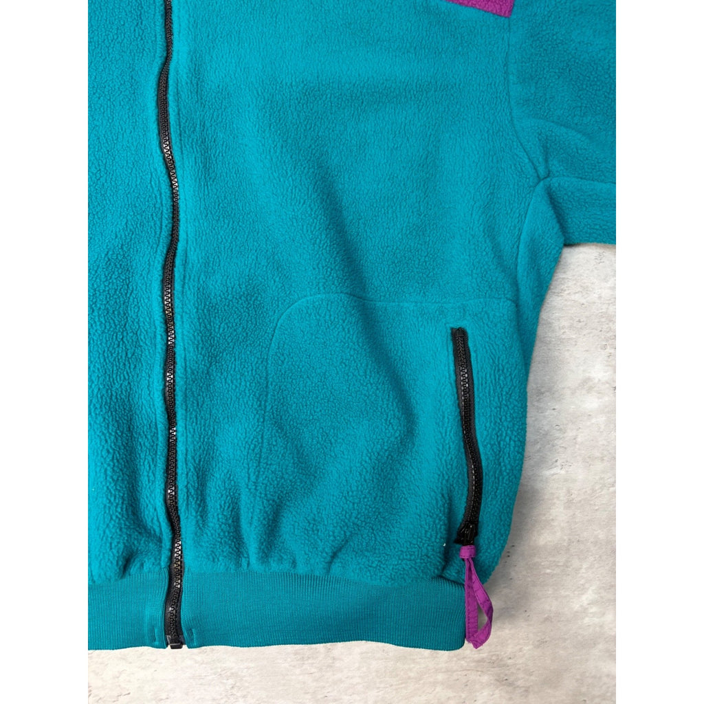Vintage Womens Columbia Two Tone Full Zip Fleece Sweatshirt Size XL