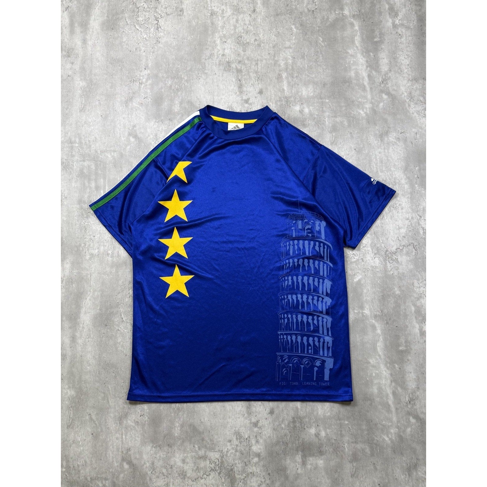 Vintage Team Italy Adidas Blue Soccer Jersey Size Medium