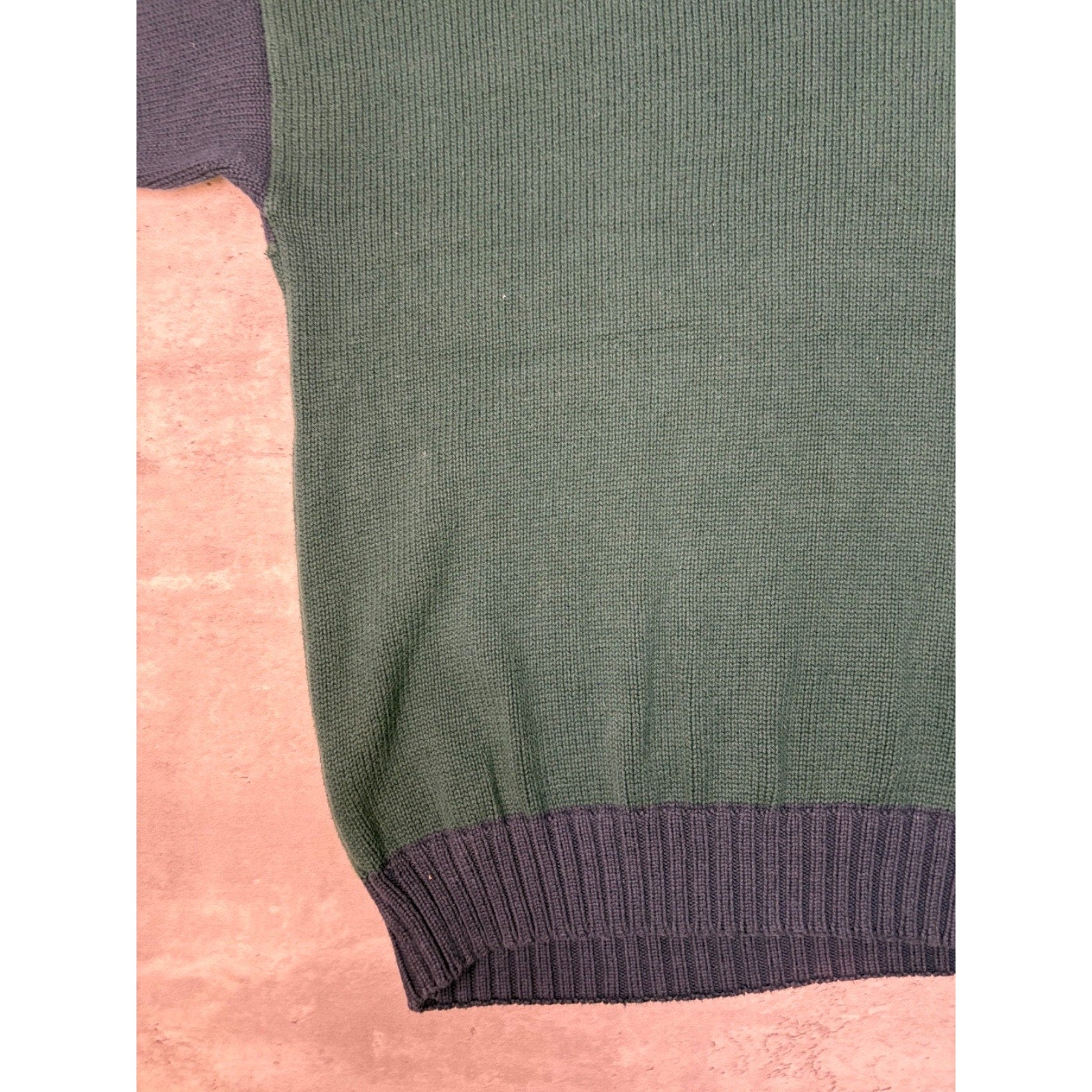 Vintage IZOD Four Panel Textured Pullover Ribbed Knit Sweater Size Large