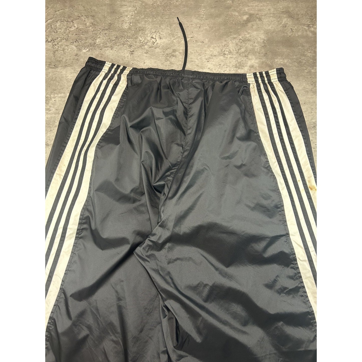 Vintage 2000s Adidas Embroidered Logo Nylon Track Pants Size 3XL Black