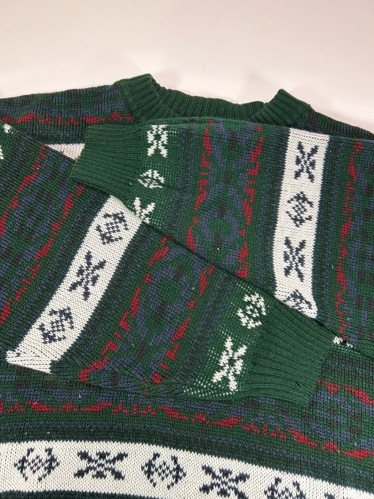 Vintage 90s Northwest Territories Aztec Pattern Striped Knit Sweater Size Medium