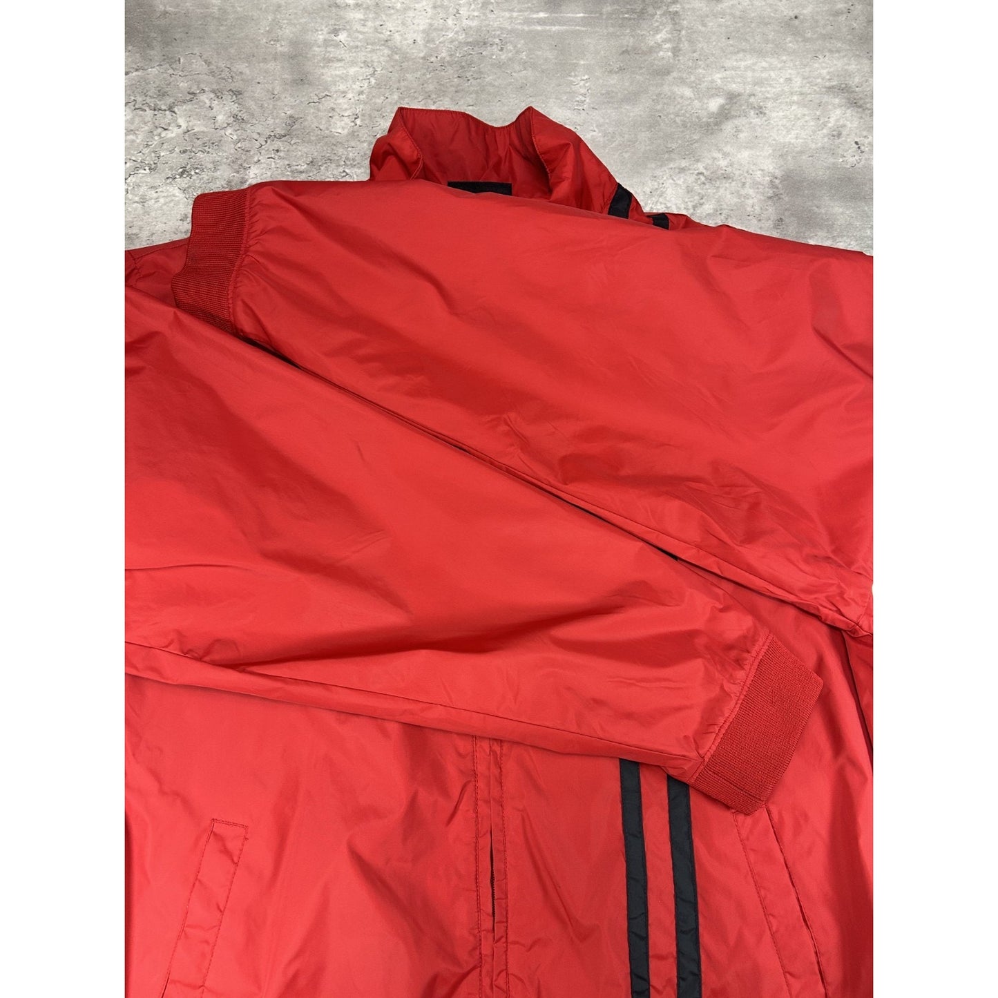 Vintage 90s Nascar Racing Nylon Full Zip Windbreaker Jacket Size Large Red