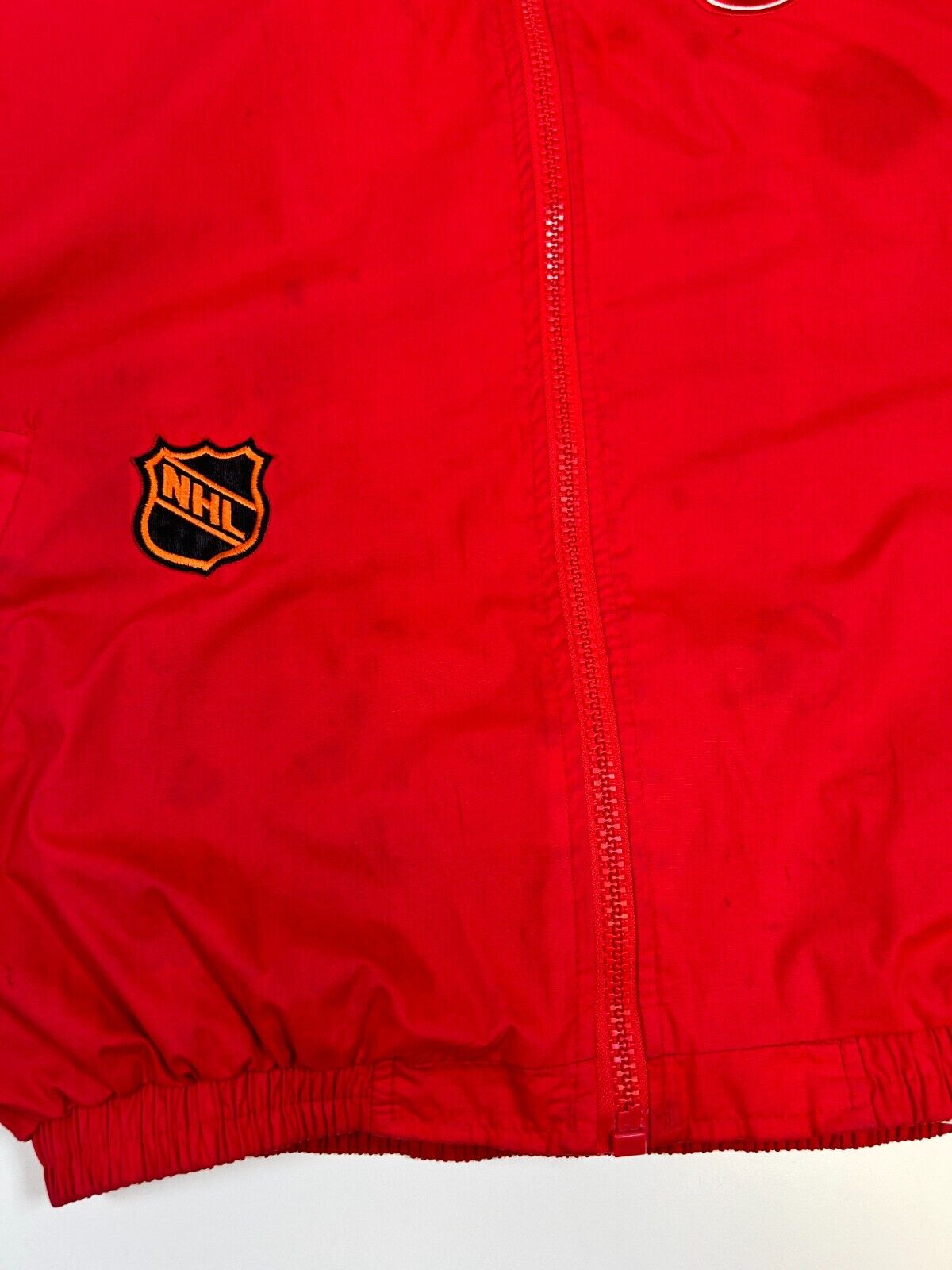 Vintage 90s Detroit Red Wings NHL Pro Player Full Zip Insulated Jacket Sz Large