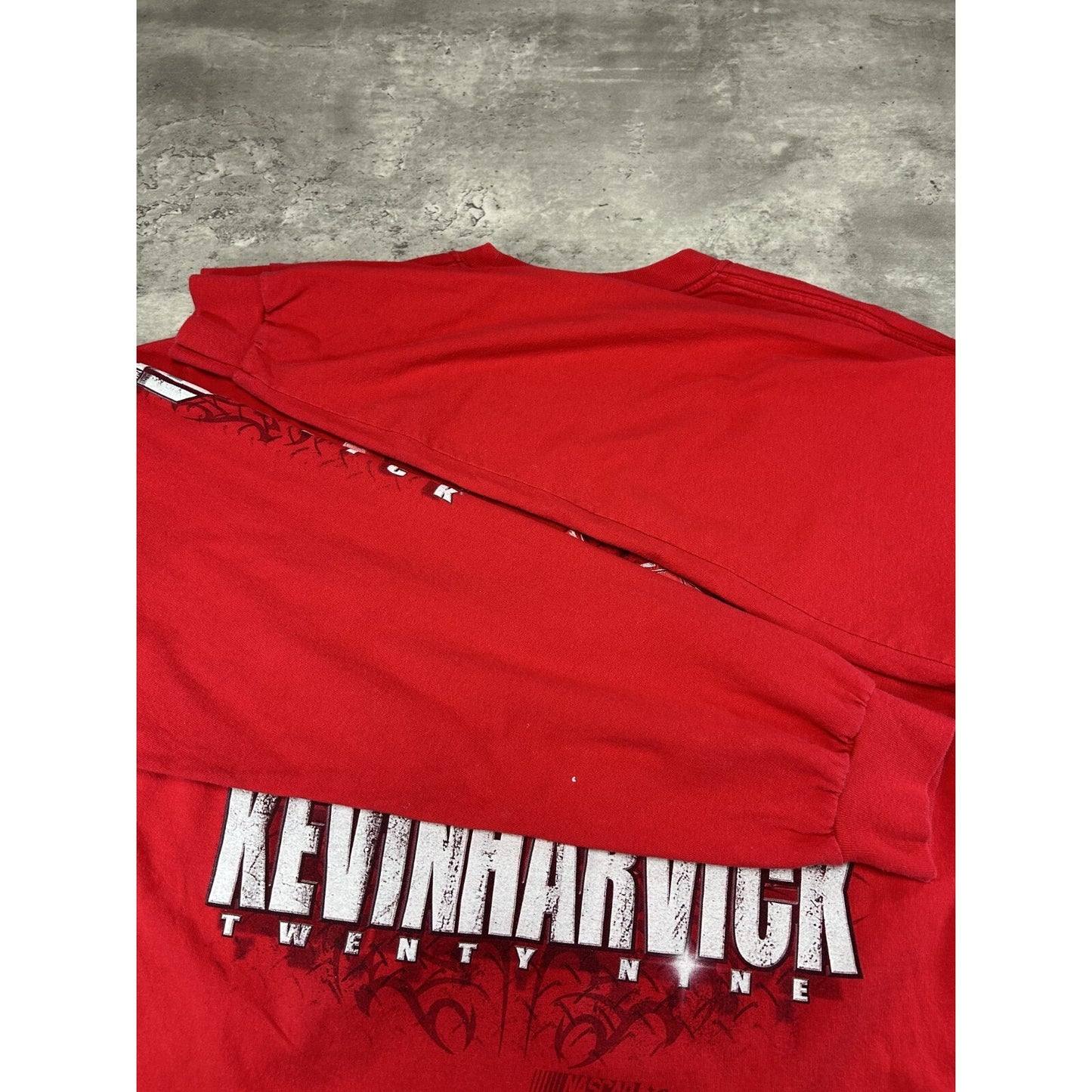 Kevin Harvick #29 Nascar Graphic Spell Out Long Sleeve T-Shirt Size XL Red