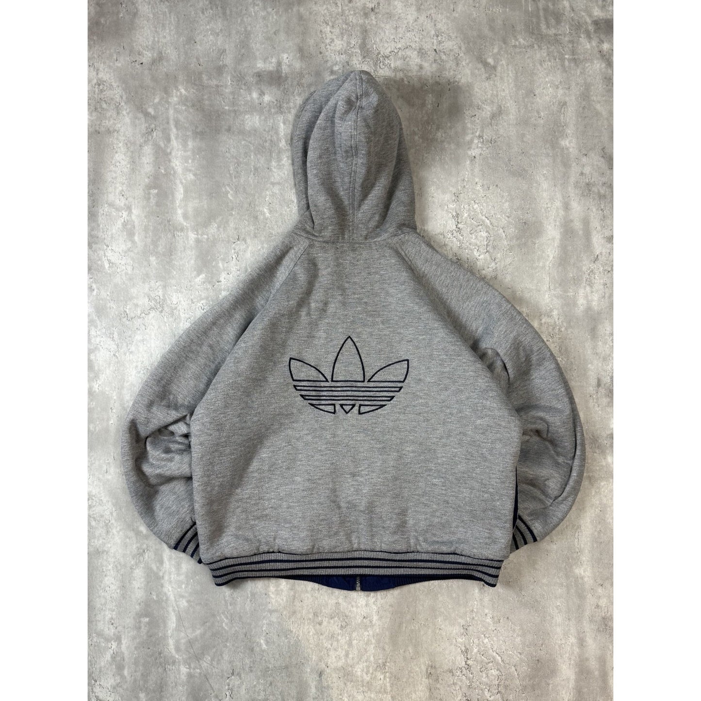 Vintage 90s Adidas Insulated Full Zip Hooded Reversible Jacket Size Large