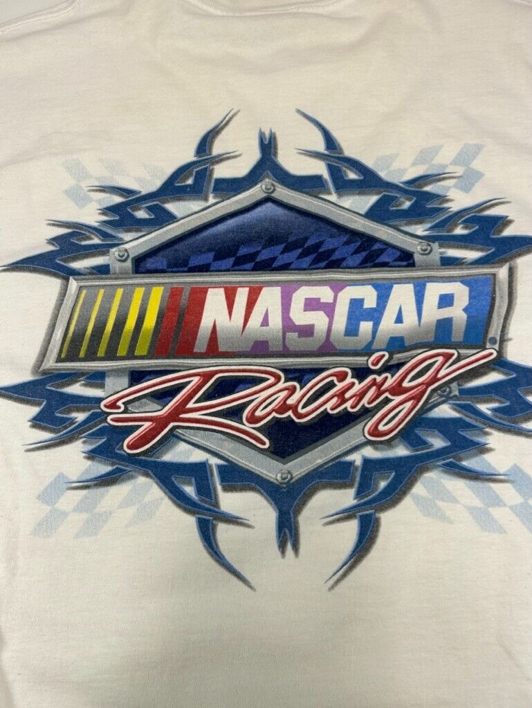 Vintage Nascar Racing Graphic Spellout Long Sleeve T-Shirt Size Large