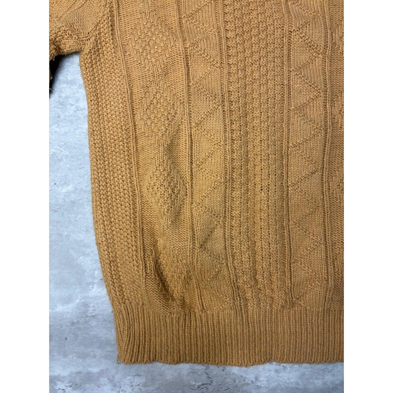 Vintage 80s Tommy Knight Cable Knit Turtle Neck Pullover Sweater Size Large