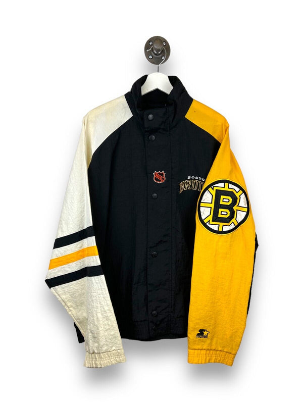 Vintage 90s Boston Bruins NHL Starter Center Ice Windbreaker Jacket Size XL