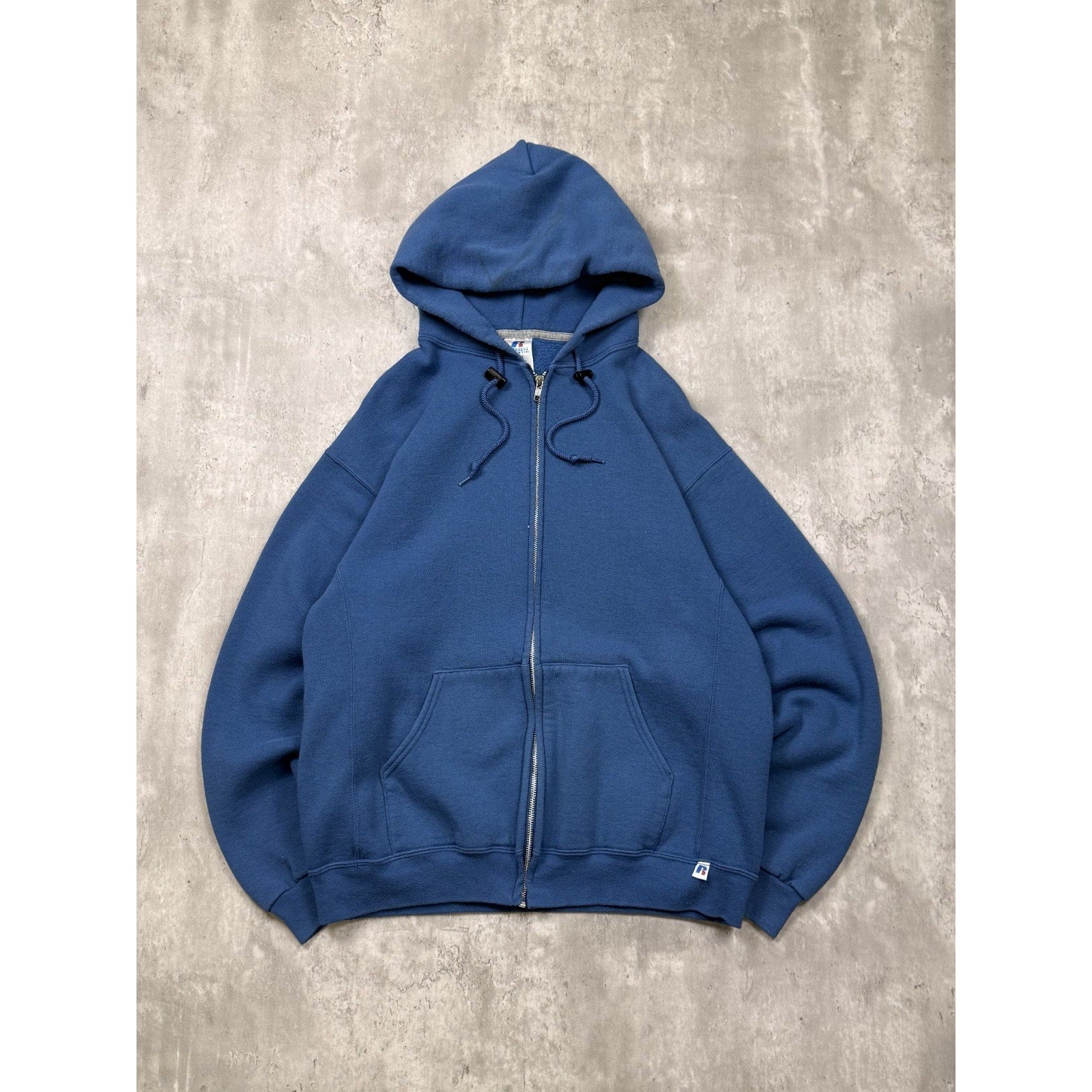 Vintage Russell Athletics Blank Hooded Full Zip Sweatshirt Size Large