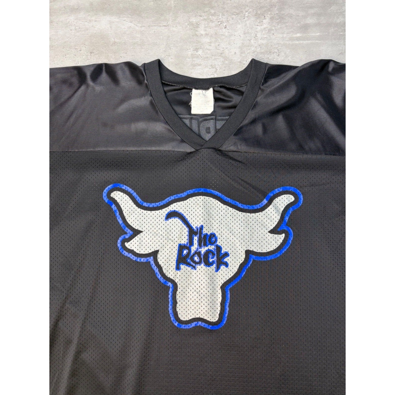 Vintage 90s The Rock #1 Electrifying Graphic Spellout Football Jersey Size 2XL