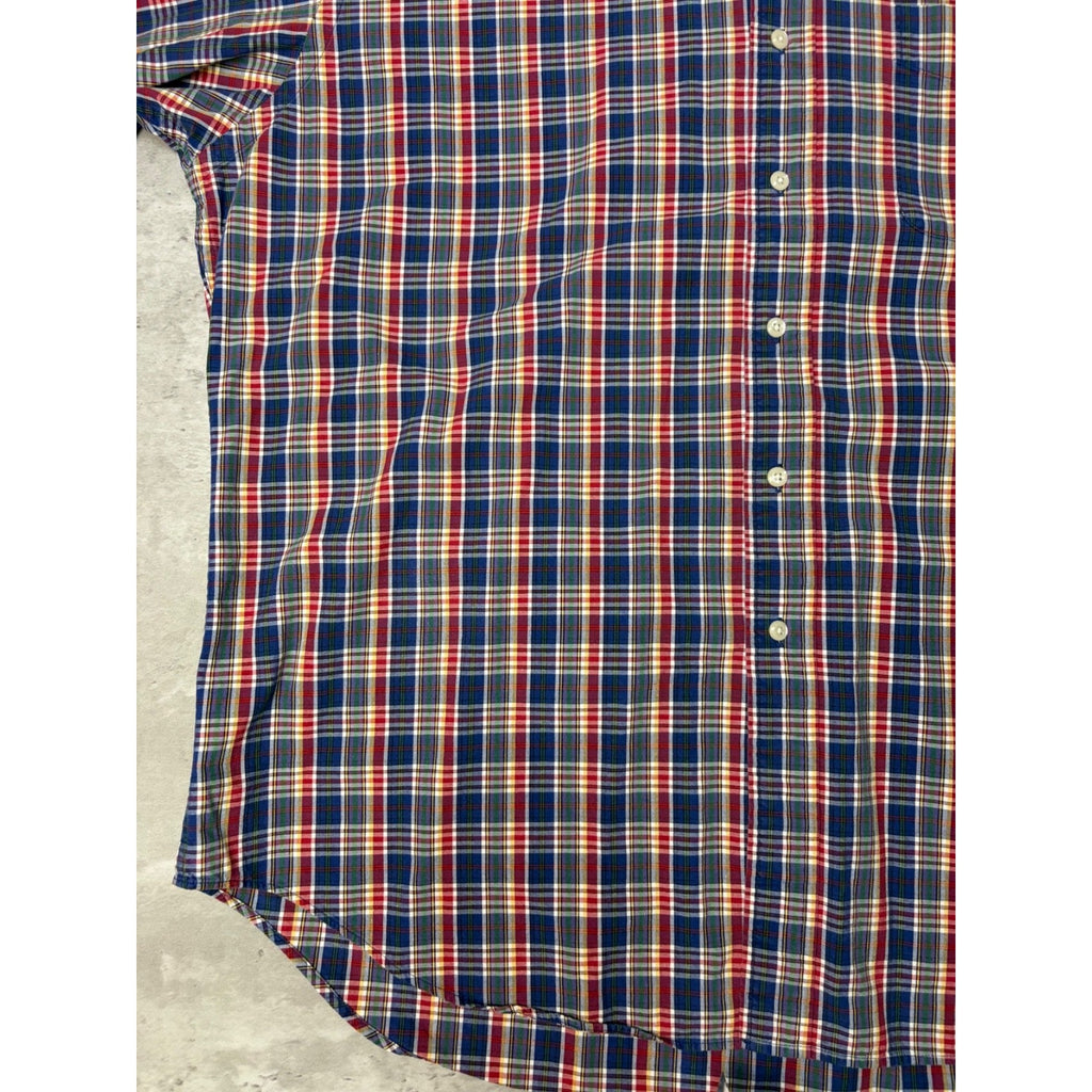 Vintage Polo Ralph Lauren Plaid Print Embroidered Pony Button Up Shirt Sz Large