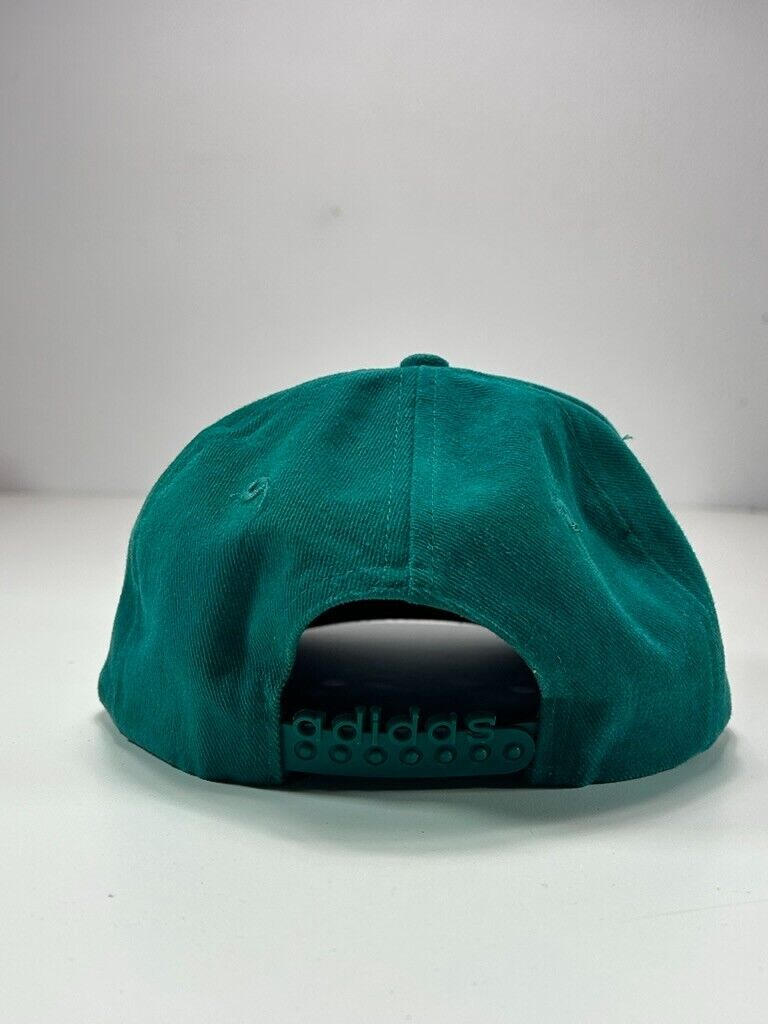 Vintage 90s Adidas Embroidered Trefoil Snapback Hat OSFA Teal