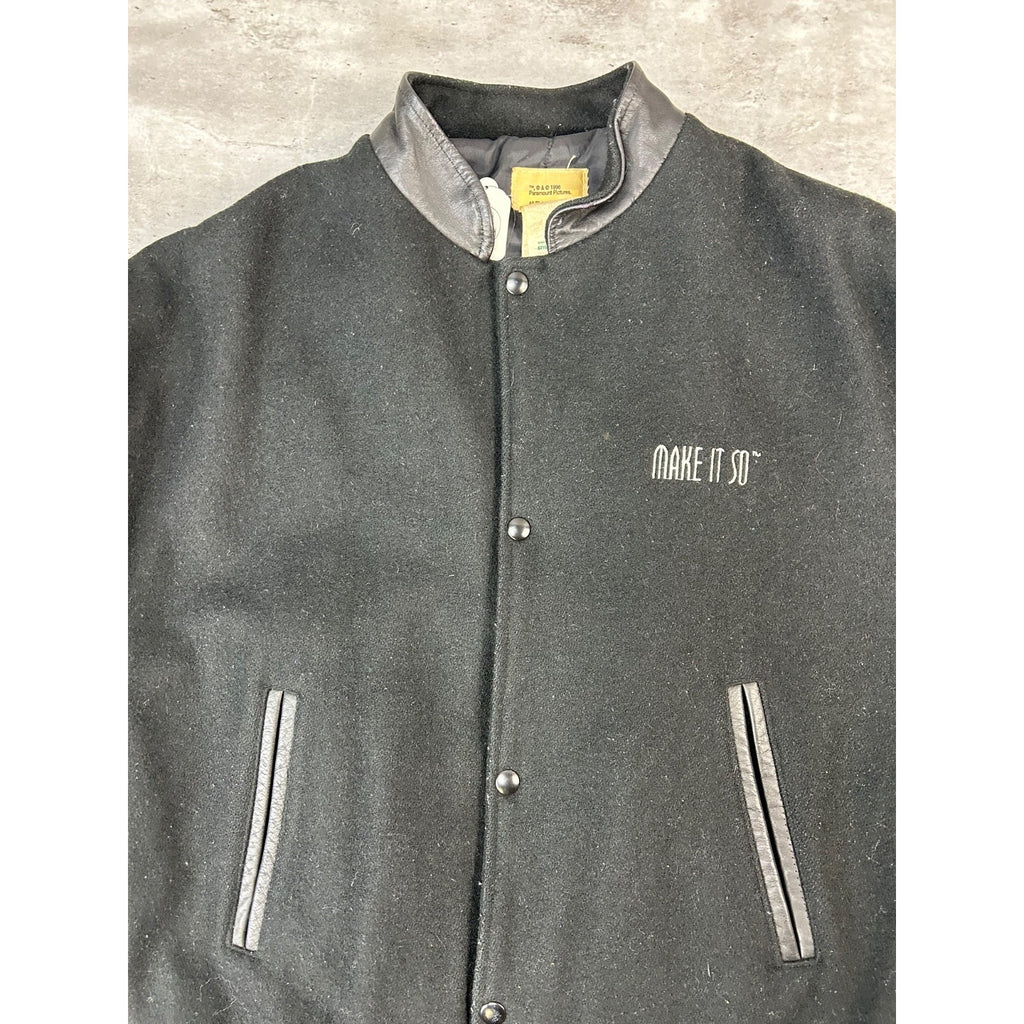Vintage 1996 Star Trek The Exhibit Embroidered Varsity Bomber Jacket Size Medium