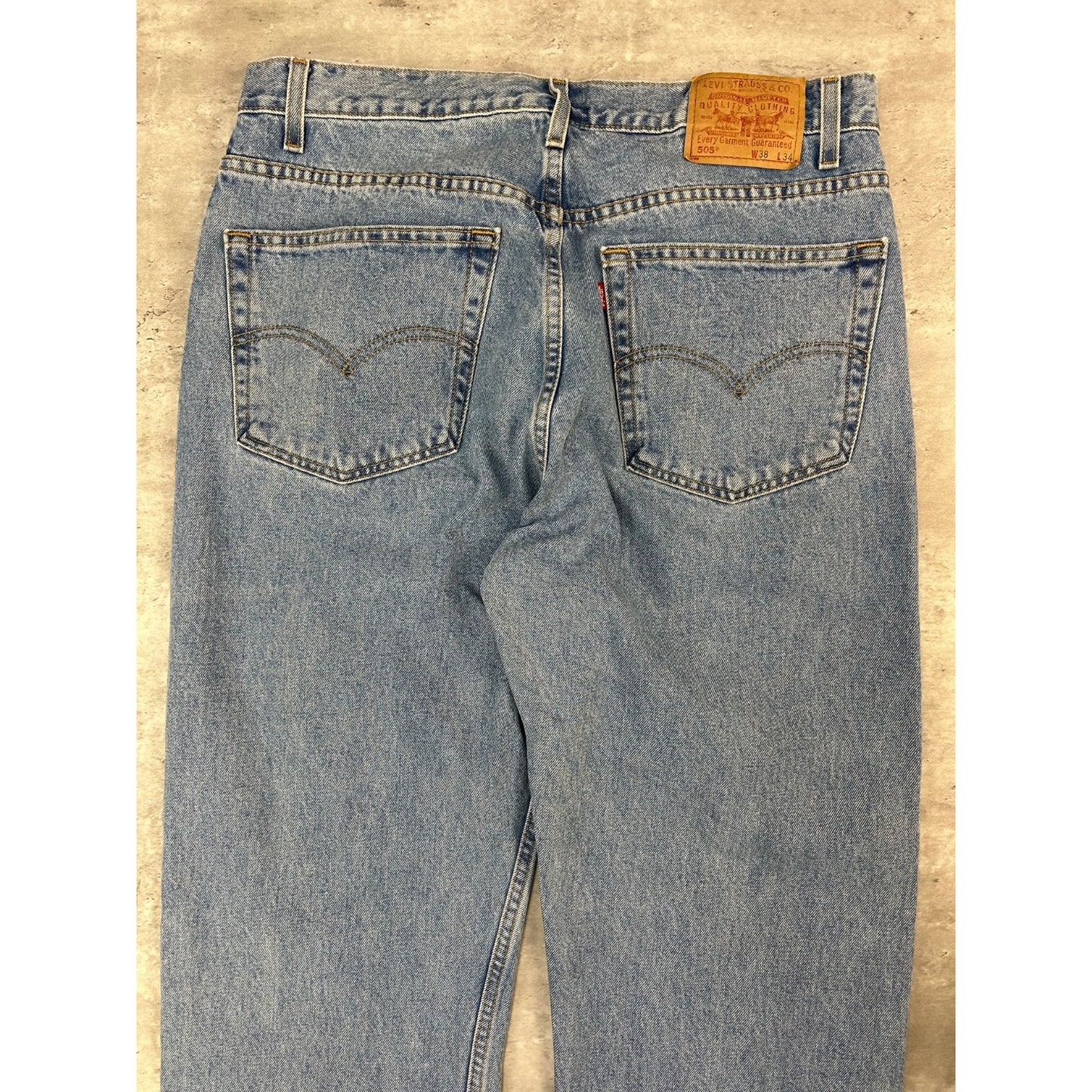 Vintage 90s Levis 505 Red Tab Light Wash Denim Pants Size 36