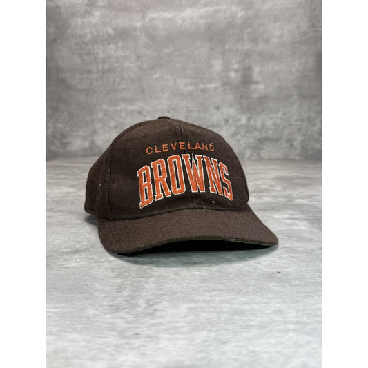 Vintage 90s Cleveland Browns NFL Starter Arc Spellout Wool Snapback Hat OSFA