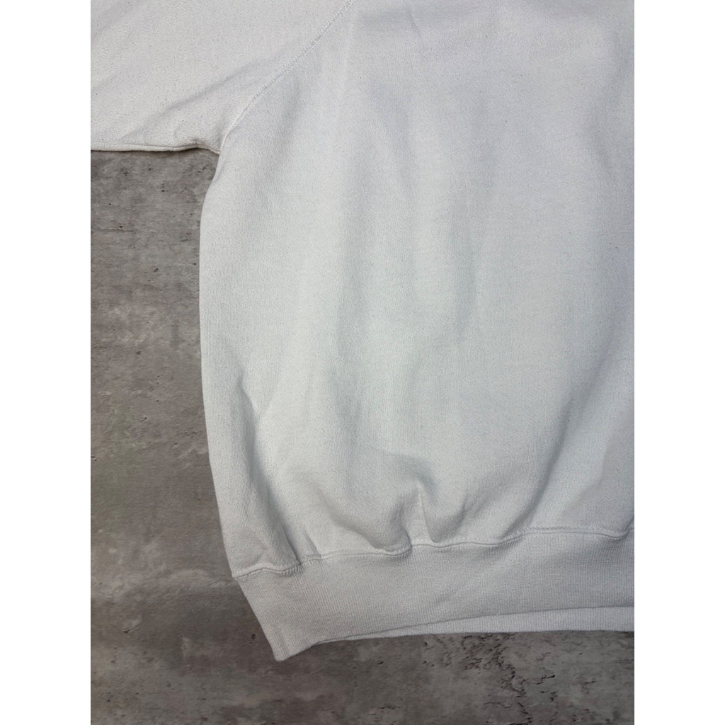 Vintage 90s Hanes Blank White Pullover Crewneck Sweatshirt Size XL