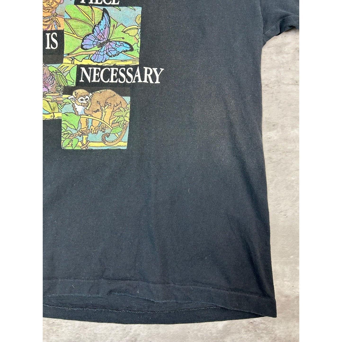 Vintage 90s WWF Every Piece Is Necessary Animal Preservation T-Shirt Sz Medium
