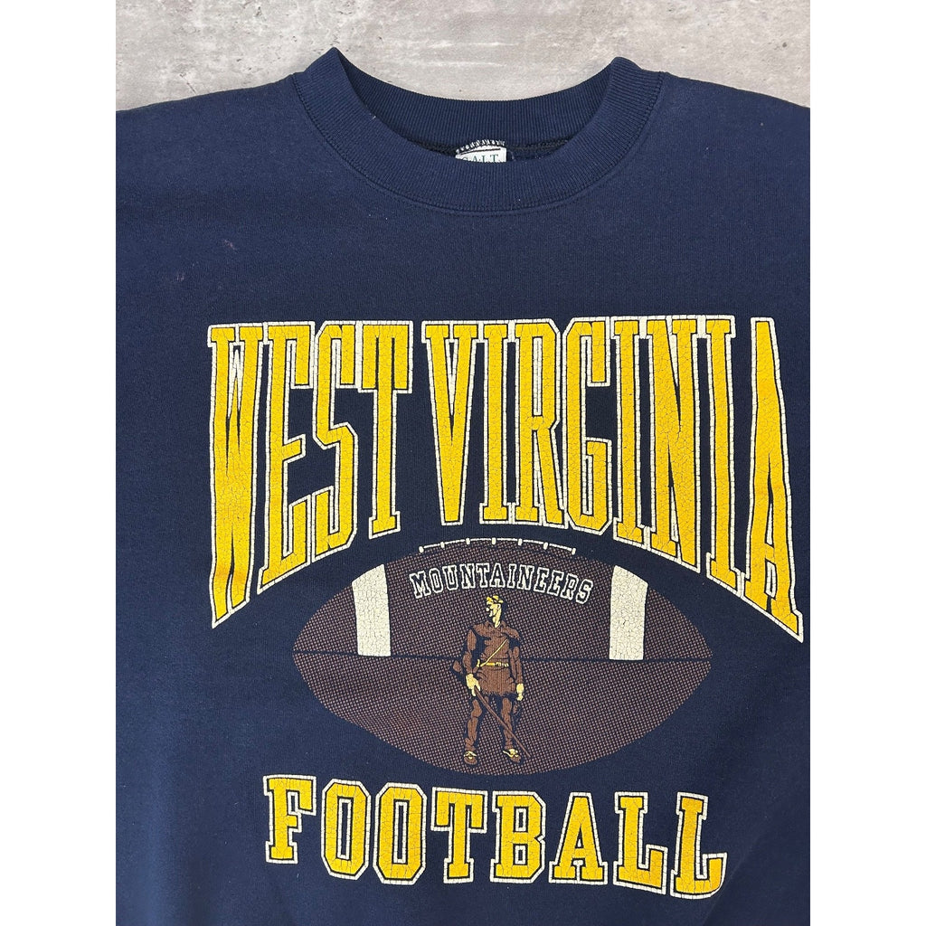 Vintage 90s West Virginia Mountaineers NCAA Football Graphic Sweatshirt Size XL