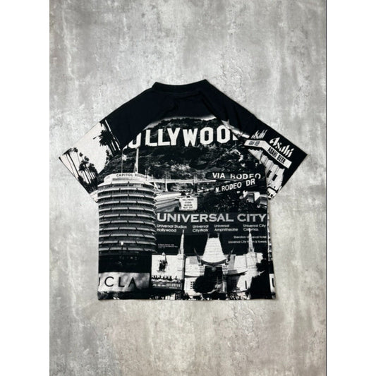 Vintage 1996 Hollywood Destination All Over Print Graphic T-Shirt Size XL