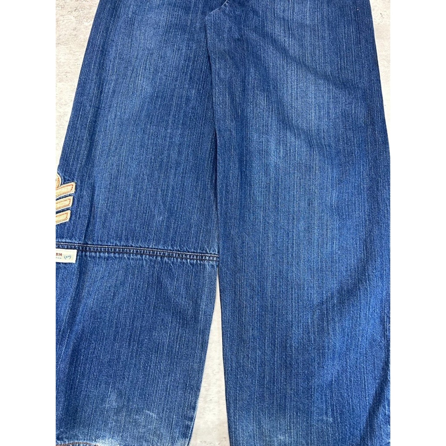 Vintage Womens Y2K Phat Farm Embroidered Dark Wash Denim Pants Size 29 Blue