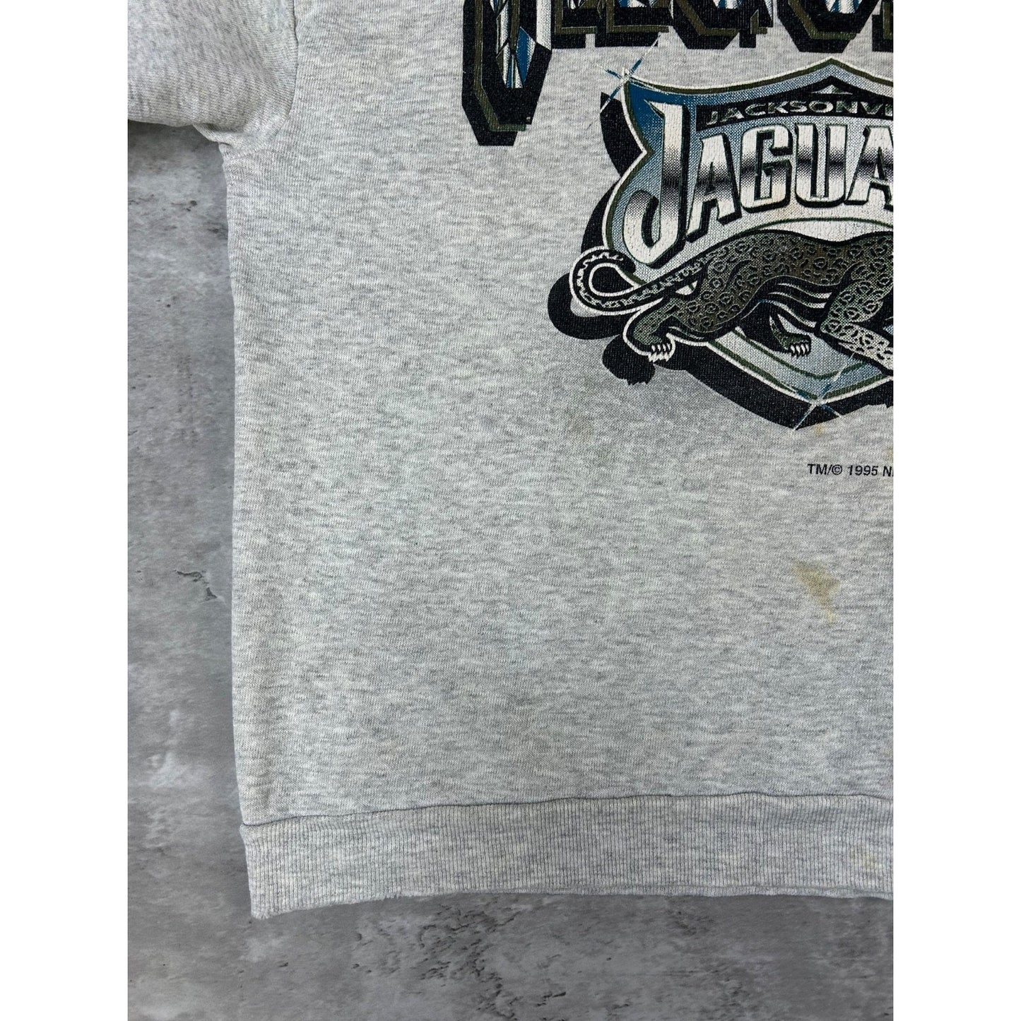 Vintage 1995 Jacksonville Jaguars NFL Graphic Spellout Logo Sweatshirt Sz Large