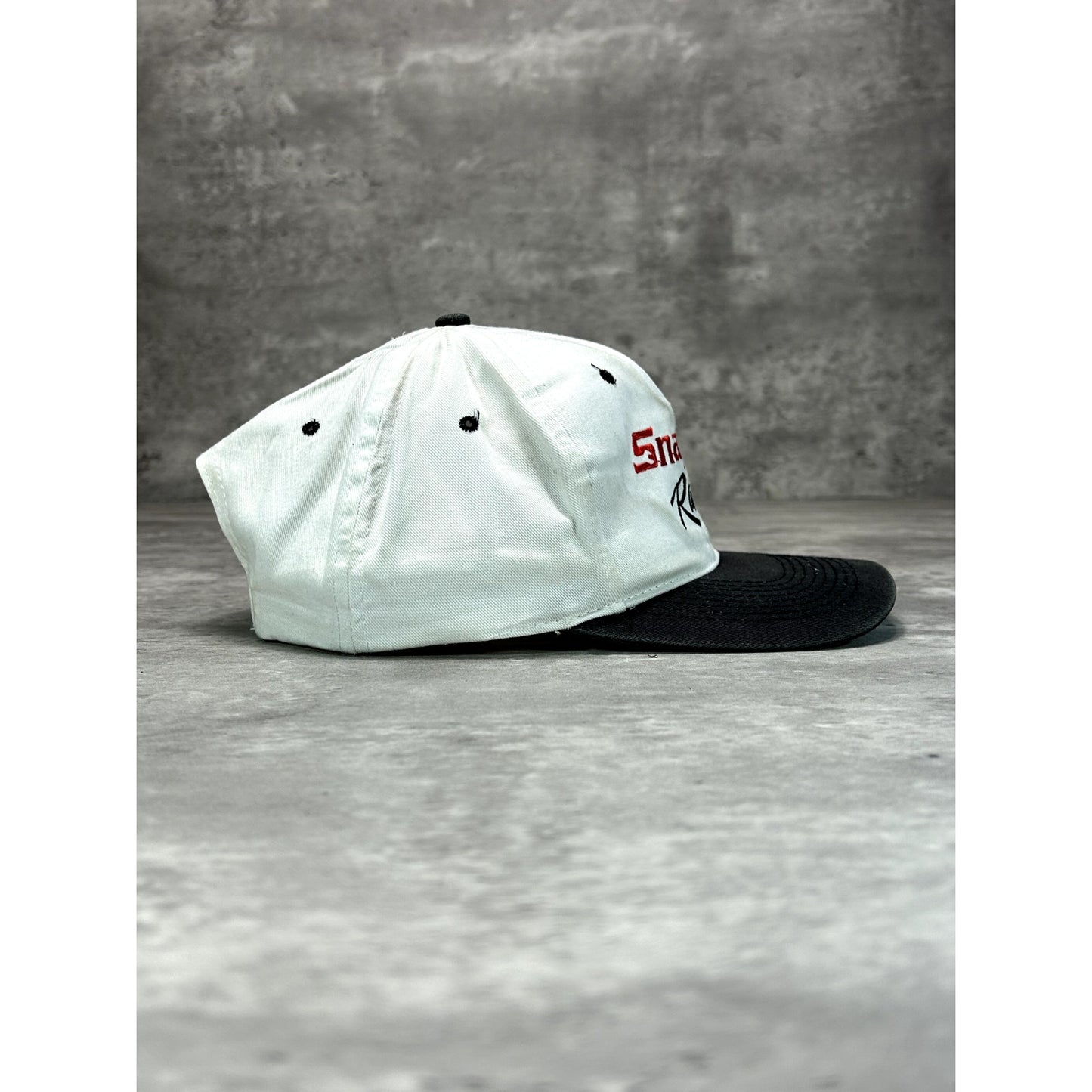 Vintage 90s Snap-On Racing Embroidered Spellout Snapback Hat OSFA White