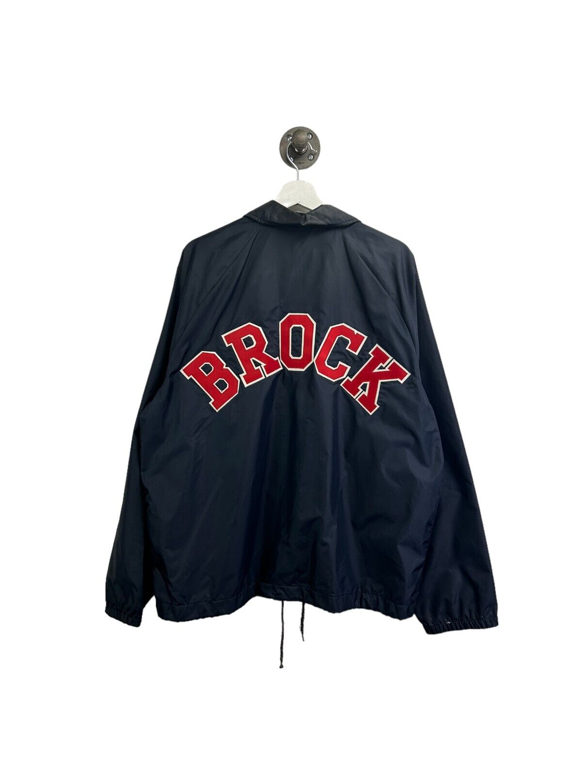 Vintage 80s/90s Brock University Embroidered Spellout Coaches Jacket Size XL